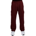 thumbnail image 3 of Vibes Big Man Burgundy Fleece Sweatpants Zipper Cargo Pocket Bungee Cord Bottom, 3 of 5