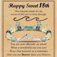 thumbnail image 2 of NICKSUN Happy Sweet Birthday Gifts for Women, Wave Birthday Bracelet Gifts with Birthday Card for Daughter Granddaughter Niece Friends, 2 of 8