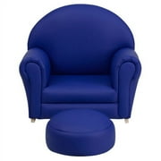 Kids Navy Vinyl Rocker Chair and Footrest
