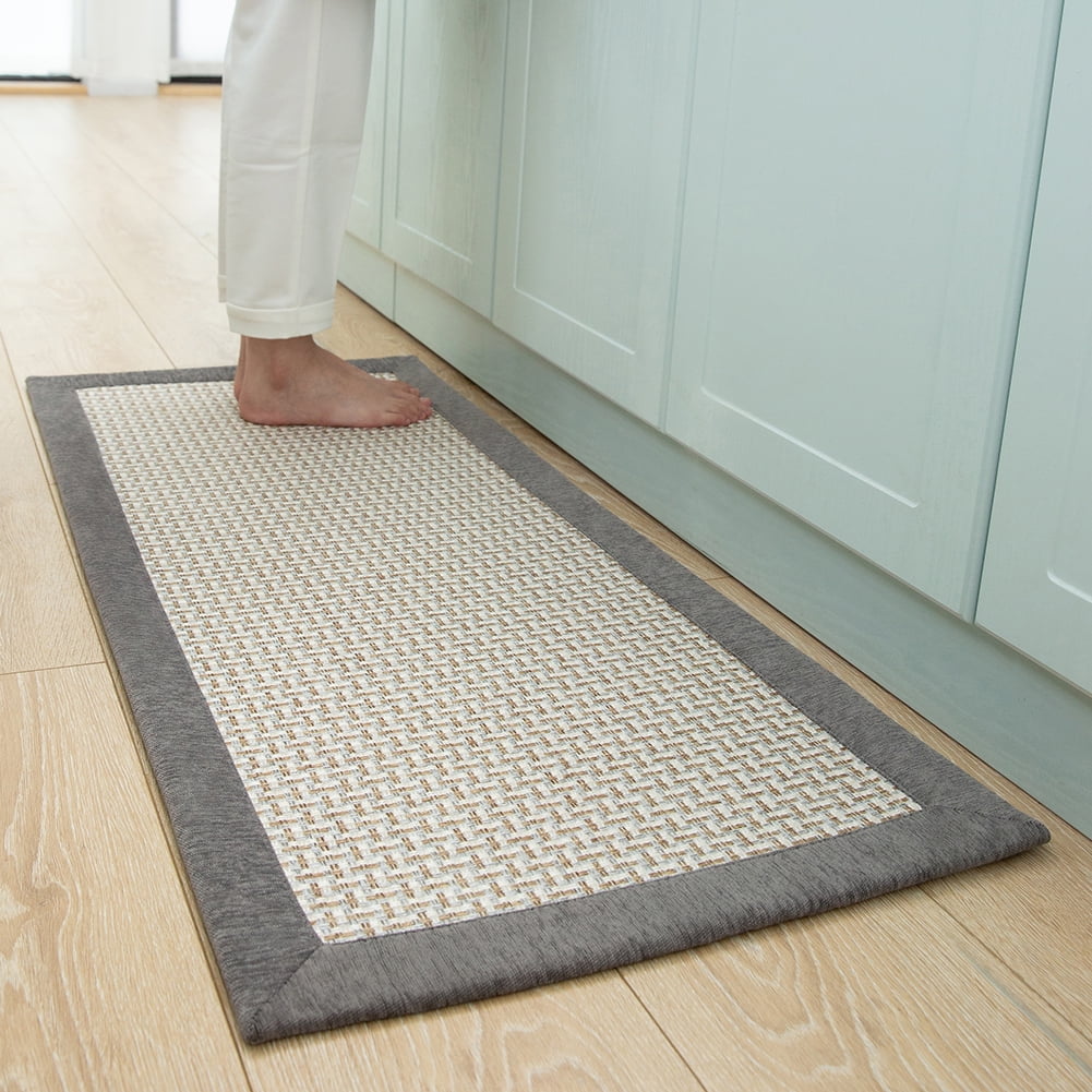 MontVoo Kitchen Mat Rug Gray Kitchen Rugs NonSkid Twill Kitchen Mats