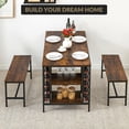 thumbnail image 4 of EDTara 3-Piece Dining Table Set for 4, Kitchen Table with 2 Benches, Compact Set for Small Space Apartments, 4 of 8
