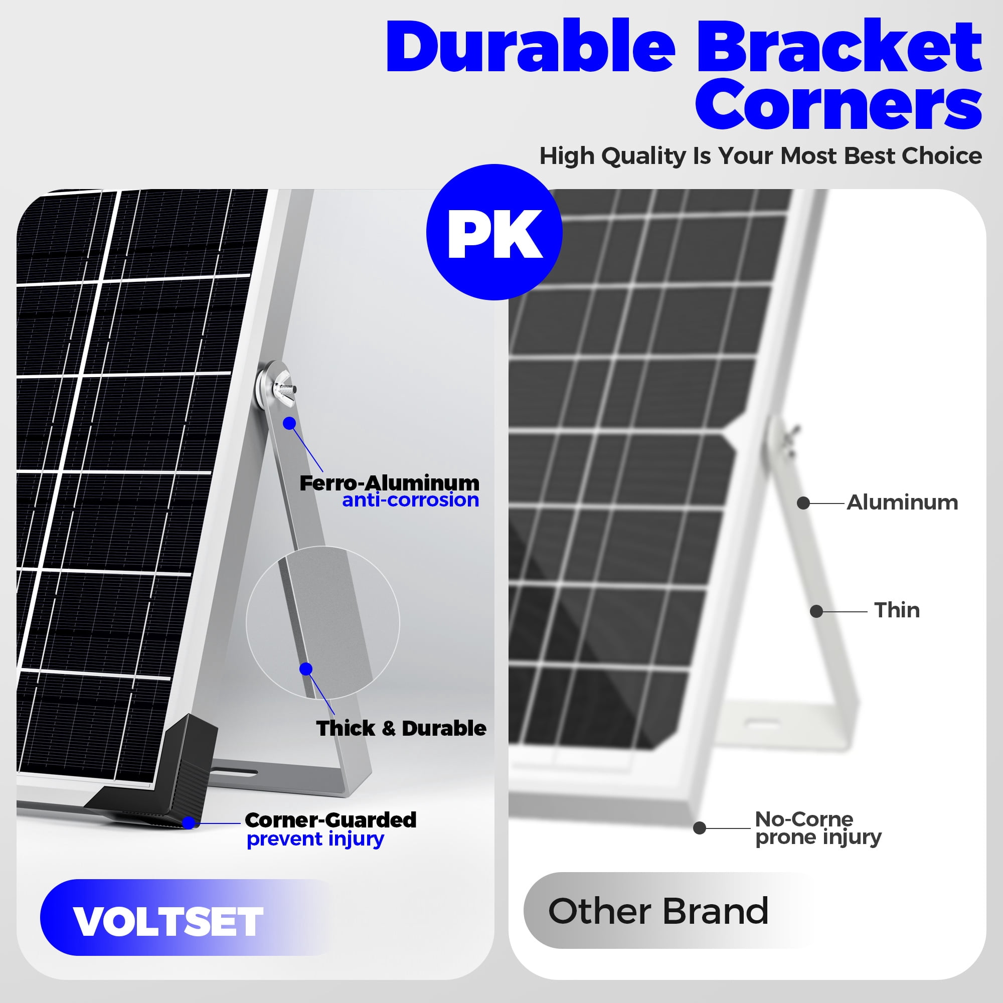 Voltset Solar Battery Trickle Charger: 10 Watt 12V Solar Panel Maintainer for Car Boat - Waterproof Monocrystalline Solar Charger with Controller for RV Marine Trailer Truck Motorcycle