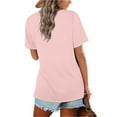 thumbnail image 7 of Summer Plus Size Tops for Womens 2025 Fashion Casual Blouses Solid Color T-Shirt Short Sleeved V-Neck Top, 7 of 7