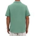 thumbnail image 3 of INSPIRE CHIC Men's Short Sleeves Chest Pockets Summer Beach Button Down Linen Shirts 3XL Green, 3 of 6