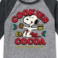 thumbnail image 3 of Peanuts - Snoopy Christmas Cookies and Cocoa - Toddler And Youth Raglan Graphic T-Shirt, 3 of 6