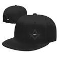 thumbnail image 4 of DouZhe Flat Brim Cap Snapback Hat, Freemason Compass Eye Prints Adjustable Black Adult Baseball Cap, 4 of 6