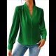 thumbnail image 3 of Blusas de Trabajo para Mujer, Blusas de Larga, Blusas de Oficina con Cuello en V, Blusas de para Mujer Verde L, 3 of 10