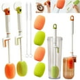 thumbnail image 1 of Juego de cepillos de limpieza para botellas, cepillo limpiador multiusos 3 en 1, cepillos limpiadores de silicona con mango largo, limpiador de tazas con tapa termo, 1 of 5
