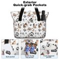 thumbnail image 2 of Tote Bag for Women - Bulldog Dog and Footprints Shoulder Bag - Large Utility Work Duffle Bag with Zipper Handbag for Travel, Work, Sprots, 2 of 5