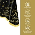 thumbnail image 6 of 50th Birthday Decorations Tablecloth Set of 4 Gold and Black Plastic Table Covers Waterproof Disposable for Party Supplies,black, 6 of 6