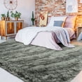 thumbnail image 5 of Wellber Shag Rugs Fluffy Tie-Dyed Area Rug for Bedroom Living Room Carpet Home Decor,6'x9',Grey, 5 of 7
