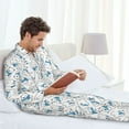 thumbnail image 6 of Naloa Scarf Bear Men’s Pajamas Set - Long Sleeve Button Down Sleep Shirt and Pajama Bottoms Sleepwear Set-Small, 6 of 7