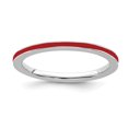 thumbnail image 1 of Bague Empilable en Argent Sterling 925 Rouge 1,5 Mm Ed, 1 of 8