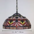thumbnail image 3 of FSLiving Colorful Baroque Handmade Glass Shade Tiffany Style Antique Chandelier with 15ft Plug-in UL Dimmer Switch Cord with Iron Chain Decorative Pendant Light,Bulbs Not Included - 1 Pack, 3 of 8
