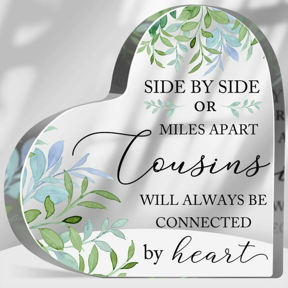 Gifts for Cousins Side by Side or Miles Apart Cousins Are Always Connected by Heart Acrylic Keepsake Birthday Gift for Cousins Best Cousin Gifts for Women Gifts