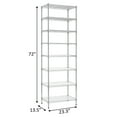 thumbnail image 4 of Finnhomy 8-Tier Steel Wire Shelving Unit, Adjustable, 8 Shelves, 23.3"W x 13.5"D x 72"H, with Leveling feet & Safety Device, NSF Certified, Silver, 4 of 7