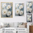 thumbnail image 4 of Designart "Ink-Blot Blooms: White And Blue Mums III" Chrysanthemums Floater Framed Wall Art Prints, 4 of 5