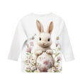 thumbnail image 5 of ZVAVZ Girls Easter Shirt Toddler Bunny Graphic Tees Kids Girl Summer 3/4 Sleeve Tops Funny Rabbit Easter T Shirts for Back To School Multicolor,9-10Years, 5 of 5