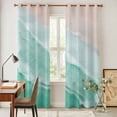 thumbnail image 5 of Kitchen Curtains 84 Inch Length 2 Panels, Turquoise Coastal Wave Grommets Window Treatment Curtain, Summer Modern Ocean Beach Thermal Curtains Drapes for Living Room/Bathroom, 5 of 9