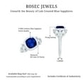 thumbnail image 6 of Rosec Jewels Lab Created Blue Sapphire Halo Ring with Diamond for Women - 8 mm, 925 Sterling Silver, US 6.00, 6 of 9