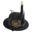 thumbnail image 4 of Estilo vintage Steampunk Accesorios Engranajes Talla única Metal Remache gótico para Cosplay Boda Halloween Hombres Zulema sombreros de copa negros, 4 of 8