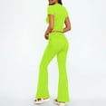 thumbnail image 4 of 2 Picec of Outfit Sets for Womens Fashion Plus Size Summer and Autumn Casual Spring And Solid Color Short Sleevele Round-Neck Blouses Long Pant Elastic Waist Sets, 4 of 8