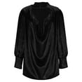 thumbnail image 5 of JGGSPWM Metallic Shiny Cowl Neck Blouse for Women Dressy Loose Lapel Tops Long Sleeve Elegant Business Casual Party Shirts Black M, 5 of 6