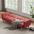 thumbnail image 3 of Aukfa Futon Tufted Back Convertible Sofa with 2 Cup Holders - 72" Twin - Red, 3 of 9