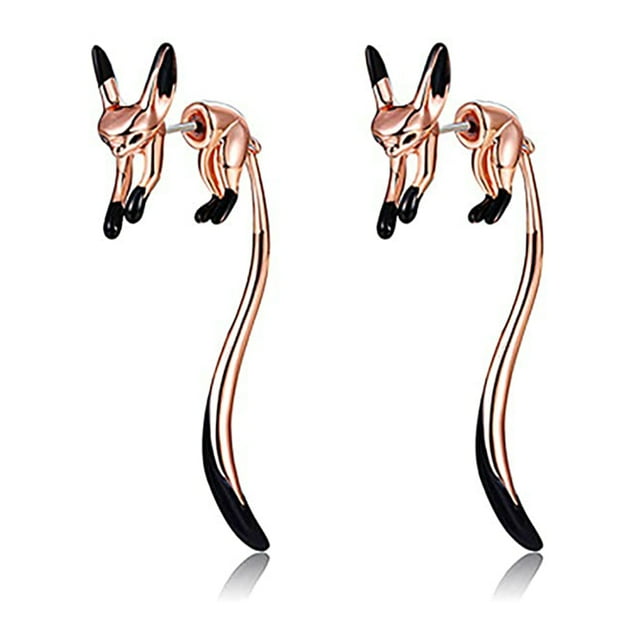 Bonitos Pendientes De Zorro, Pendientes Largos De Aleación, Pendientes Colgantes De Animales, Pendientes Colgantes De Esmalte De Zorro, Pendientes De Gota Para Mujeres Y Niñas, Regalo De Joyería Methold AP006900-03