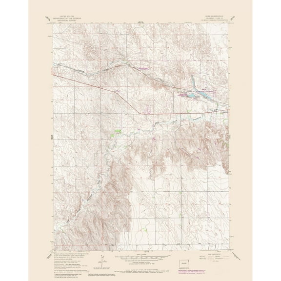 Topographical Map - Robb Colorado Quad - USGS 1961 - Vintage Wall Art