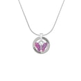 thumbnail image 2 of Delight Jewelry Silvertone Hot Pink & Purple Butterfly Hockey Ring Charm Necklace, 18", 2 of 4
