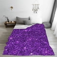 thumbnail image 5 of Bingfone Purple Glitter Print Flannel Fleece Blanket Throw Blanket for Bed,Sofa,Couch,Travel,Camping(50"x40" ), 5 of 8