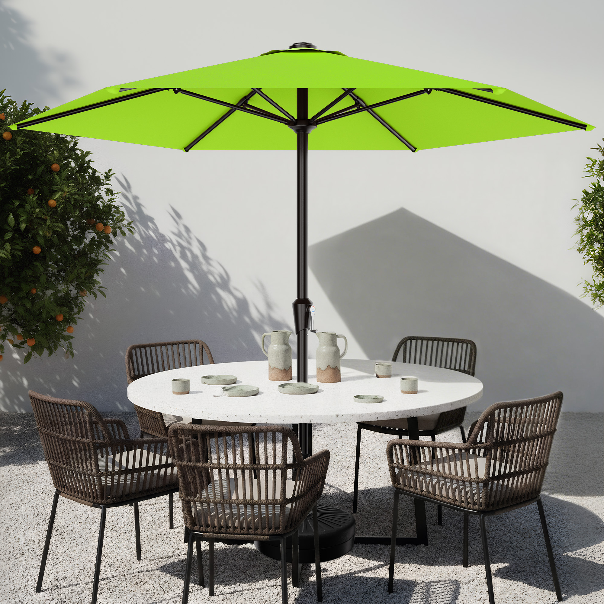 Easthome 9 Ft Patio Umbrella With Crank, Apple Green photo 1