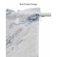 thumbnail image 5 of Blue Marble Linen Curtain Valance for Bedroom/Bathroom/Kitchen/Office/Living/Dining Room Window,Modern Abstract White Grey Aesthetics Art Pocket Topper Drapes Decorative Cafe Drapery Panel 54"x18", 5 of 6