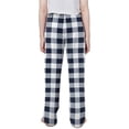 thumbnail image 4 of CPNG Girls and Boys Plaid Sleeping Pants Kids Elastic High Waist Soft Cotton Plaid Home Pants with Pockets(Navy,3-4 Years), 4 of 4