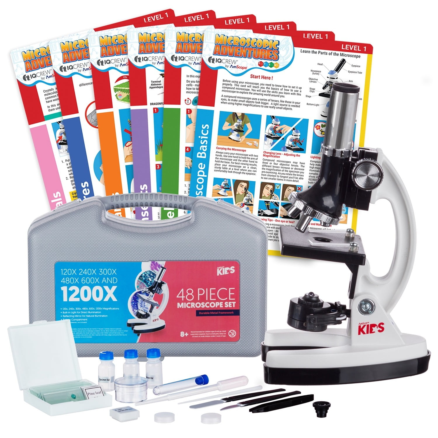 AmScopeKIDS 120X240X300X480X600X1200X Metal Arm Educational Kids