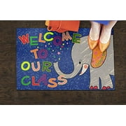 Flagship Carpets Elephant Childrens Classroom or Kids Home School Room Welcome Mat, 2'x3', Rectangle