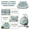 thumbnail image 2 of LeisureMod Wicker Double Hanging Egg Chair with Plush Cushions, 2-Person Folding Rattan Patio Swing Chair for Indoor & Outdoor Use, Backyard, Porch or Garden, Light Grey, 2 of 8