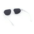 thumbnail image 4 of Retro Flat Top Shield Racer Plastic Subtle Cat Eye Sunglasses White Black - Black, 4 of 4
