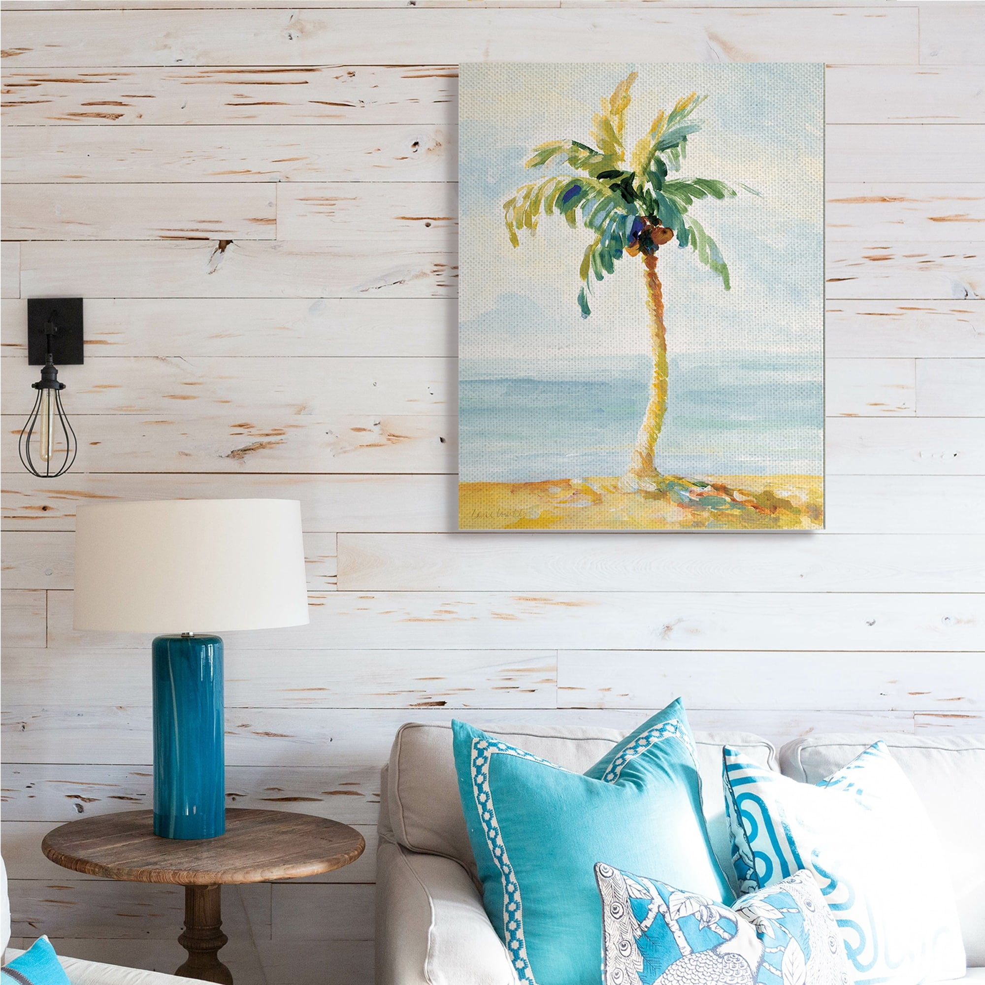 Stupell Industries Palm Tree with Coconuts on Beach Sand,30 x 40,Designed by Lanie Loreth