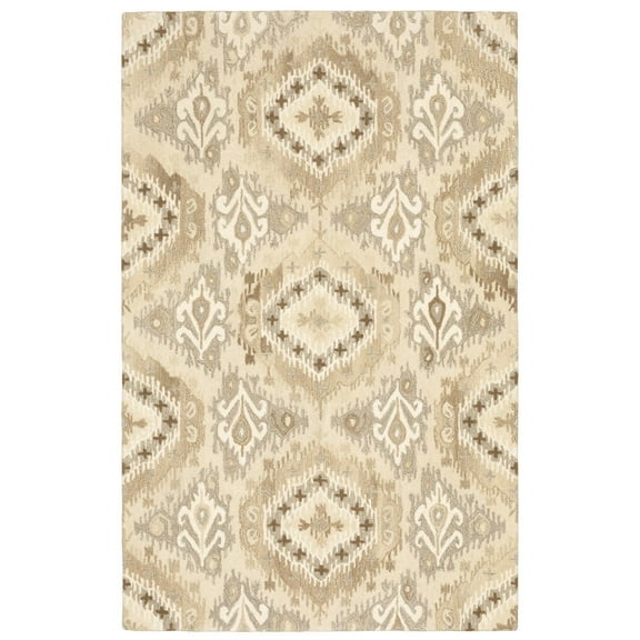 Oriental Weavers Anastasia Hand-made Wool Area Rug - 68003 - 2'6" x 8' - in Beige/ Ivory - Eclectic Global Style, Hand-Made Wool Rugs, Entryway, Hallway Runner Rug
