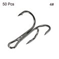 thumbnail image 3 of 4# 0.91" Treble Fish Hooks Carbon Steel Bend Hook with Barbs, Black 50 Pack, 3 of 5