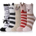 thumbnail image 1 of LAICAIW Womens Soft Cute Funny Animal Designe Microfiber Slipper Socks Cozy Fuzzy Winter Warm Socks, 1 of 7