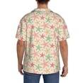 thumbnail image 3 of KLL Colorful Starfish Print Men's Shirt Short Sleeve Button Down Summer Cuba Beach Shirts- Large, 3 of 5