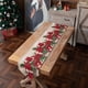thumbnail image 1 of Puntoco Bandera de mesa con flores navideñas de algodón teñido en hilo navideño, bandera para la cola de la cama, decoración navideña, mantel, 1 of 8