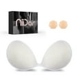 Niidor Women's Reusable Sticky Bra Pushup Adhesive Invisible White