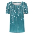 thumbnail image 5 of Blouses for Women Dressy Casual Crew Neck Short Sleeve Work Shirts Loose Fit Summer Tops, 5 of 5