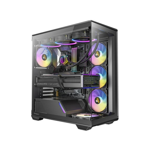 Antec C3 ARGB, 3 x 120mm & 1 x 120mm ARGB PWM Fans Included, Up to 8 Fans Simultaneously, Type-C 3.2 Gen 2 port, Seamless Tempered Glass Front & Side Panels, 360mm Radiator Support, Mid-Tower ATX Case