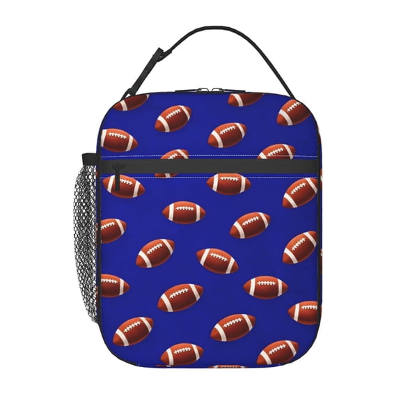 American Football Pattern Minimalist Sports Lunch Bag Portable Thermal Lunch Box for Men and Women