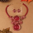 thumbnail image 2 of Aluminum Wire Jewelry Acrylic Stone Necklace and Earring Set Women Colorful Fashion Costume Accessory for Weddings Parties Everyday Wear, 2 of 4